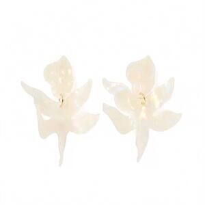 NEW LINNY CO women's flora statement earrings in iridescent